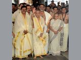 President Pranab Mukherjee offers prayers at Padmanabhaswamy Temple