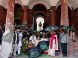 Trinamool MPs protest against Amit Shah, stage walkout in Lok Sabha