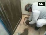 MP: Watch how BJP MP Janardan Mishra cleans clogged school toilet with bare hands
