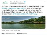 Kerala Tourism tweet inviting Karnataka MLAs deleted