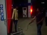 Video of a MP petrol pump owner thrashing his employee with a whip goes viral