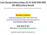 Kerala Lottery today results October 22 2018 Win Win W 483 Lottery Result live now