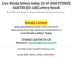 Kerala Lottery result today: Sthree Sakthi SS-128 result LIVE