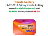Kerala Lottery Result Today: Nirmal NR-99 Today Lottery result LIVE now