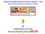 Kerala Lottery Result Today: Summer Bumper BR-66 Today lottery result, winning numbers