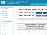 Website to check Kerala TET January 2019 result