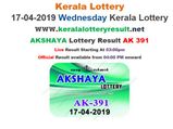 Kerala Lottery Results Today : Akshaya AK-391 Lottery results Today LIVE, now