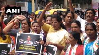 K'taka Mahila Congress protests against deputy CM Savadi who was caught watching porn