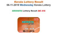 Kerala State Lottery today lottery result for Akshaya AK-418 LIVE, now