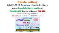 Kerala State Lottery Today Result: Pournami Rn-420 official lottery results LIVE, now