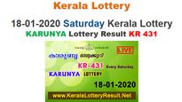 Kerala Karunya KR-431 Lottery results LIVE