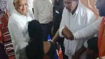 Caught on camera: Karnataka minister loses cool, slaps woman in public