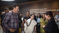 West Bengal CM Mamata Banerjee Visits Santiago Bernabeu Stadium in Madrid