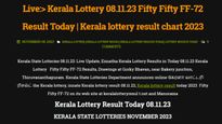 Winning Numbers Of Kerala Lottery Today (08.11.23): Check Result For Fifty Fifty (FF-72)