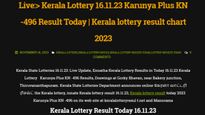 Winning Numbers For Kerala Lottery's 'Karunya Plus KN-496': Check Results For 16.11.23