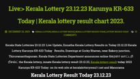 Kerala Lottery Result: Check 'Karunya KR-633' Winning Numbers For 23.12.23