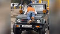 Caught On Camera: E-Rickshaw Driver Spun Around On Car Bonnet After Crash