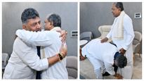 DK Shivakumar Hugs, Touches Siddaramaiah's Feet At 'Breakfast Meeting' Amid Leadership Change Buzz