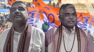 তৃণমূল সাংসদের আমন্ত্রণে 'শান্তিকুঞ্জে' দিলীপ ঘোষ! সারলেন দুপুরে'র মধ্যাহ্নভোজ 