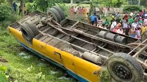 ৭২ জন পড়ুয়াকে নিয়ে নয়ানজুলিতে পড়ল স্কুলবাস, আহত বহু