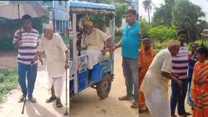 Panchayat Election 2023: ১১৪ বছরের হারাধন ভোট দিলেন সকাল সকাল, লাইনে দাঁড়াতে হয় না আর