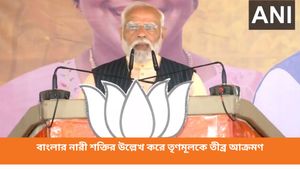 মুখে 'জয় মা দুর্গা' স্লোগান!  সন্দেশখালিতে বাংলার নারী শক্তির উল্লেখ করে তৃণমূলকে তীব্র আক্রমণ PM মোদীর 
