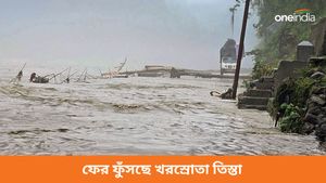 ভারী বৃষ্টিতে ফের পাহাড়ে ধস, তিস্তা বাজারে বাড়ছে জল