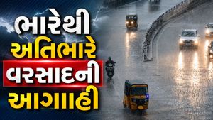 ગુજરાતમાં ચોમાસું પ્રબળ: દક્ષિણ ગુજરાત અને સૌરાષ્ટ્રમાં મેઘમહેર, આગામી ૭૨ કલાક ભારેથી અતિભારે વરસાદની ચેતવણી