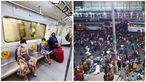 Delhi Lockdown: राजीव चौक, नई दिल्ली समेत कई मेट्रो स्टेशन पर एंट्री बंद, प्रवासी मजदूरों का पलायन जारी