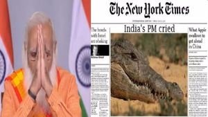 Fact Check: न्यूयार्क टाइम्स ने फ्रंट पेज पर लगाई मगरमच्छ के आंसू वाली फोटो, जानिए क्या है सच्चाई 