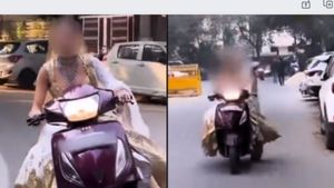VIDEO: बिना हेलमेट के सड़क पर स्कूटी भगाती दिखी दुल्हनिया, दिल्ली पुलिस ने ऐसे सिखाया सबक