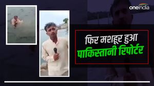 पाकिस्तान में चक्रवात बिपरजॉय की रिपोर्टिंग के दौरान माइक लेकर पानी में कूदा रिपोर्टर, चांद नवाब की आई याद