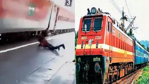 VIDEO:110 किमी की तेज रफ्तार से चल रही ट्र्रेन से गिरा शख्‍स, फिर भी कैसे बचा जिंदा, एक भी नहीं आई खरोंच