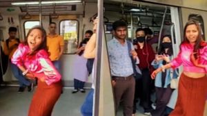 'ये मिर्गी का डांस है...' एक बार फिर मेट्रो में पागलों की तरह डांस करती दिखी लड़की, इधर-उधर भागने लगे लोग
