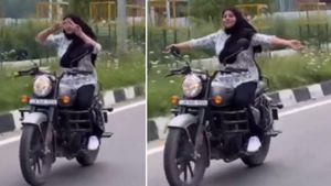 कश्मीर में चलती बाइक पर स्टंट करती दिखी लड़की, पुलिस ने 'पापा की परी' को ऐसे सिखाया सबक