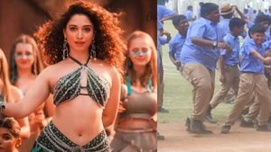WATCH: 'कावला' गाने पर जमकर थिरके स्कूली बच्चे, हूबहू तमन्ना जैसे स्टेप्स पर फिदा हुए लोग