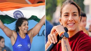 'तिरंगे के लिए लड़ने से बड़ा कोई सम्मान नहीं हो सकता', गीता फोगाट ने साक्षी मलिक के साथ मिलकर किया बड़ा ऐलान 
