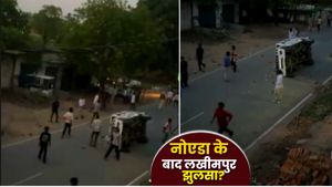 Lakhimpur Khiri में अंबेडकर मूर्ति टूटने पर बवाल, आगजनी-पथराव, CO की गाड़ी तोड़ी, महिला को पीटा