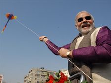 Ahmedabad sky thrilled with colourful kites, Modi spellbound