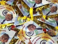 Jaipur: kites bearing Anna's image in sankranti