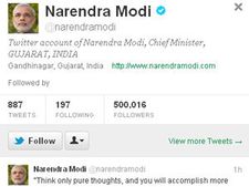 Over 5 lac Tweethearts keep Modi ahead of his rivals