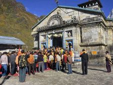 Devastated Kedarnath temple theme of puja pandals in Tripura