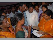Pics: Vijayamma visits Cyclone Phailin-hit areas in Andhra Pradesh