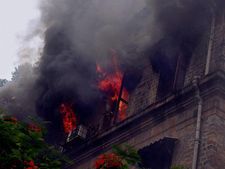 23 persons evacuated from fire in building