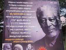 Coimbatore: Morgan Freeman's picture put on Mandela's memorial poster