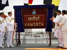 Arun Jaitley commissions INS Kamorta in the Indian Navy 