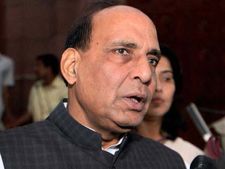 Rajnath Singh in Kashmir, driven through tense Srinagar