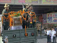 Standing on streets, people of Kanpur, UP, salute as body of Captain Ayush Yadav arrives home