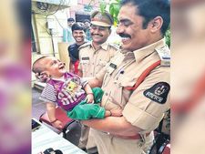 Photo of Hyderabad police with smiling baby who was rescued is winning the internet