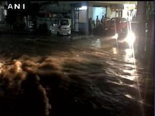 Waterlogging in various parts of Hyderabad after heavy, incessant rainfall